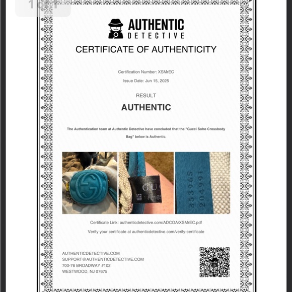 Gucci Soho Teal Crossbody Bag with COA - Picture 15 of 15